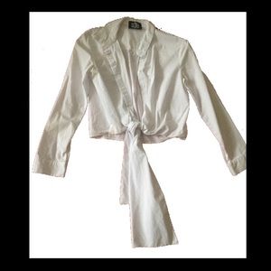 Boutique tie front cotton blouse